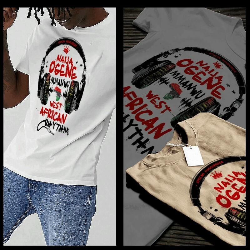 

Black History Month T-Shirt African Ogene Pride DJ Udu Oja Flute XL white tee 2XL