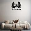 Retro Gothic Bat Metal Wall Art Matte Finish Home Decor