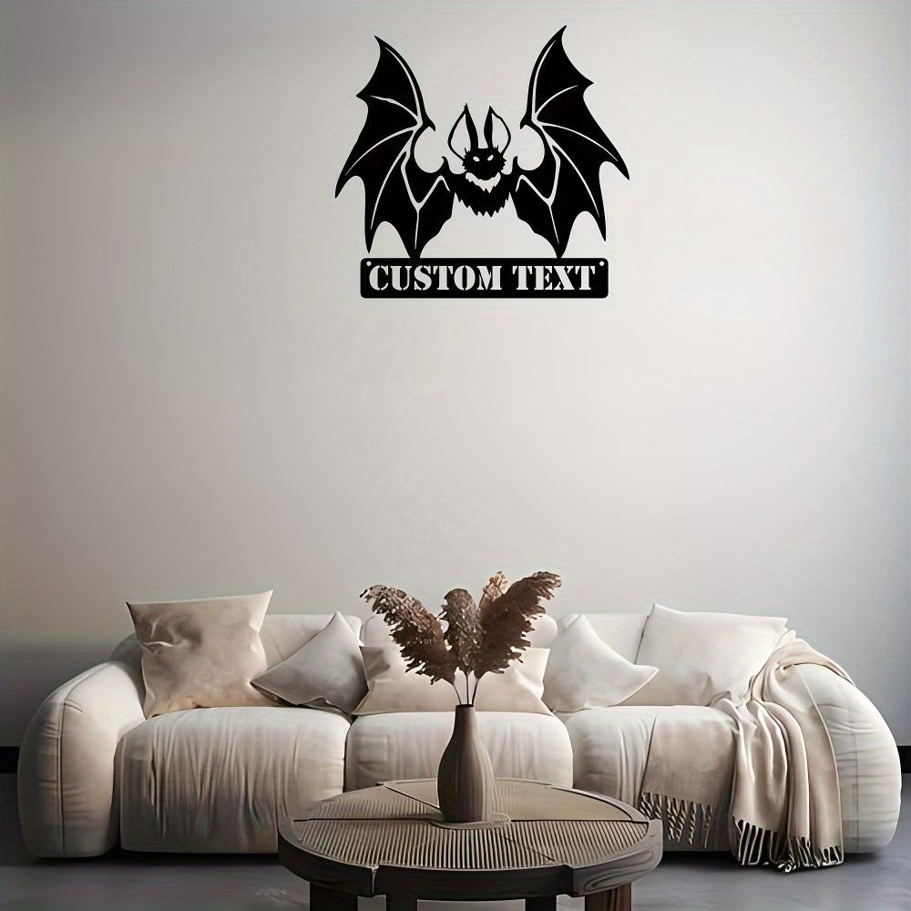 Retro Gothic Bat Metal Wall Art Matte Finish Home Decor