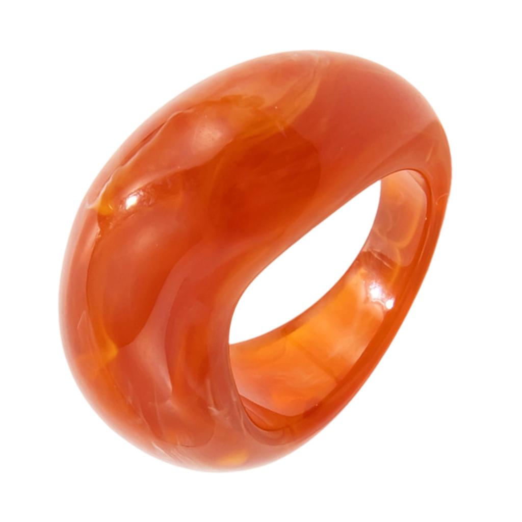 Trendy Geometric Resin Ring Marbled Color Stackable Joint Ring Unisex Accessory Fashion Statement Finger Accessories