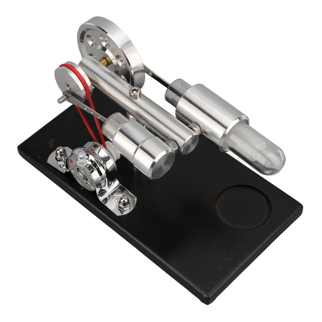 Stirling Engine Model Kit Hot Motor Generator Black Pine Baseplate Science Physics Experiment