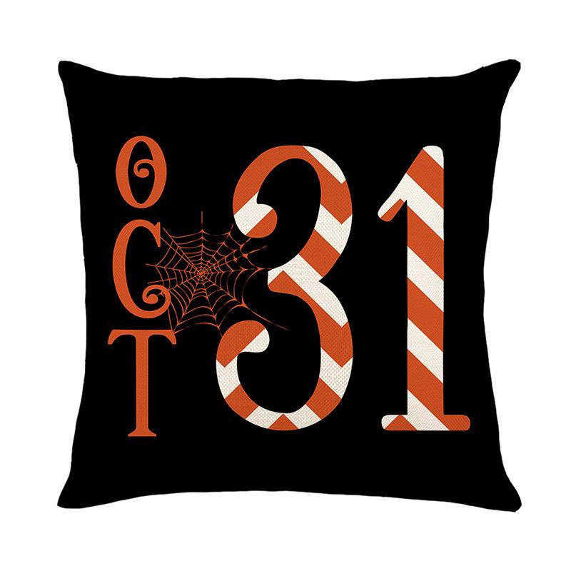 

Новая Хэллоуинская наволочка для подушки, для гостиной, дивана, спальни, декоративная наволочка, лен, украшение для дома 45 * 45Cm