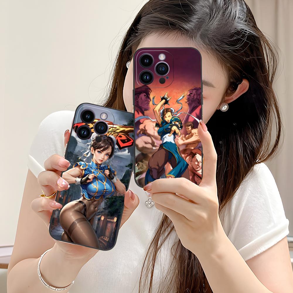 Street Fighter Chunli Phone Case for iPhone 17 16 15 14 13 12 11 X XR XS 8 7 Air Pro Max Plus Mini Colorful Cover Luxury Pretty