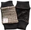 Sleeping Sheep Harris Tweed Mitaine Fingerless Herringbone Arm Glen Check Pattern with Case Gloves, Fleece-Lined, Wool, Women's Warmers, 2-Way