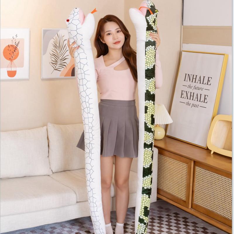 1pc 165CM Simulated Python Snake Plush Toy Down Cotton Long Stuffed Snake Plushie Funny Gift