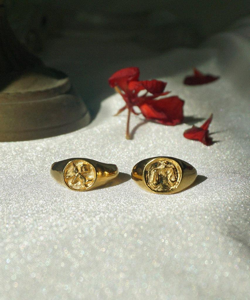 Bizarre Jewelry Engraved Ring (Angel & Scales)