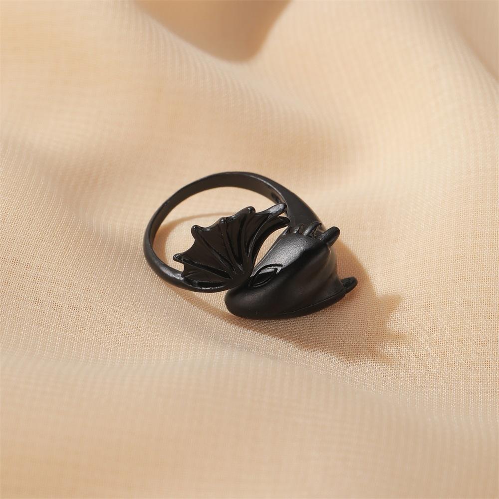 Retro Baby Dragon Adjustable Open Ring For Men Women Punk Gothic Edgy  Alloy Unisex Trendy Accessories Halloween Gift
