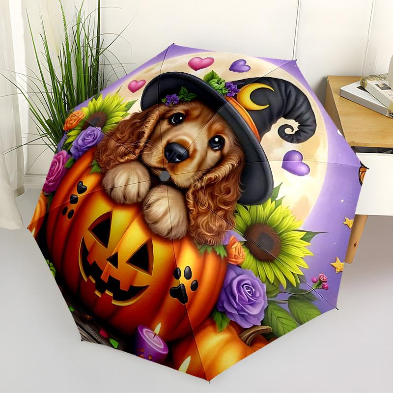 

1pc Halloween Pumpkin Dog Automatic Open/Close Umbrella, Folding Compact Umbrella with Lightweight Design for Women/Men yy251028240
