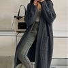 Women's Knit Cardigan with Pockets, Long Thick Sweater Coat
