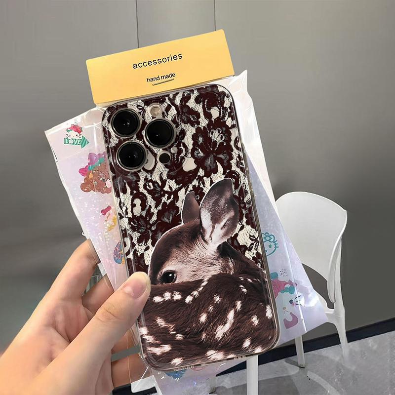 Bow-tie Deer Phone Case For IPhone 16 16E 15 14 Pro 13 12 11 17 Pro Max Case 16 Plus 17 Air Shockproof Soft Clear Cases Shell