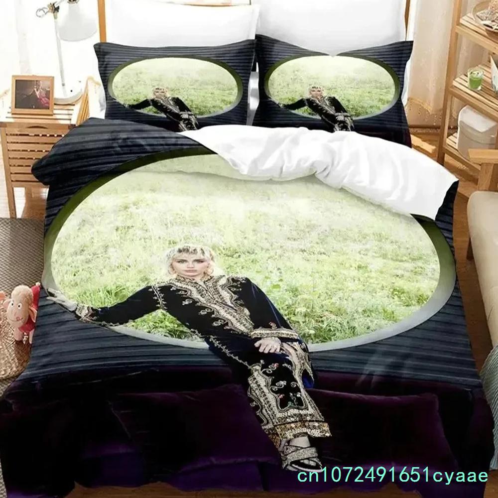 3D Print Miley Cyrus Singer Bedding Set Boys Girls Twin Queen King Size Duvet Cover Pillowcase Bed Boys Adult Home Textileextile