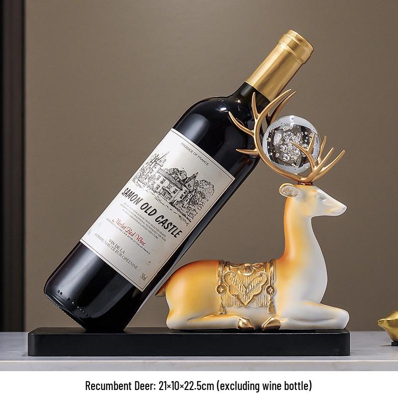 Modernes Hirsch Weinregal Ornament: Kreativer Flaschenhalter im leichten Luxus für Wohnzimmerdekoration