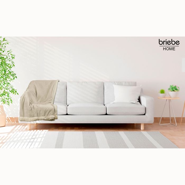 Sherpa Canape Couverture Polaire 130x160cm, Épaisse Warm Plaid Blanket Briebe - Taupe