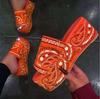 Fashion spring/summer women new high-heeled thick-soled casual all-match graffiti style slippers large size outdoor beach sandals