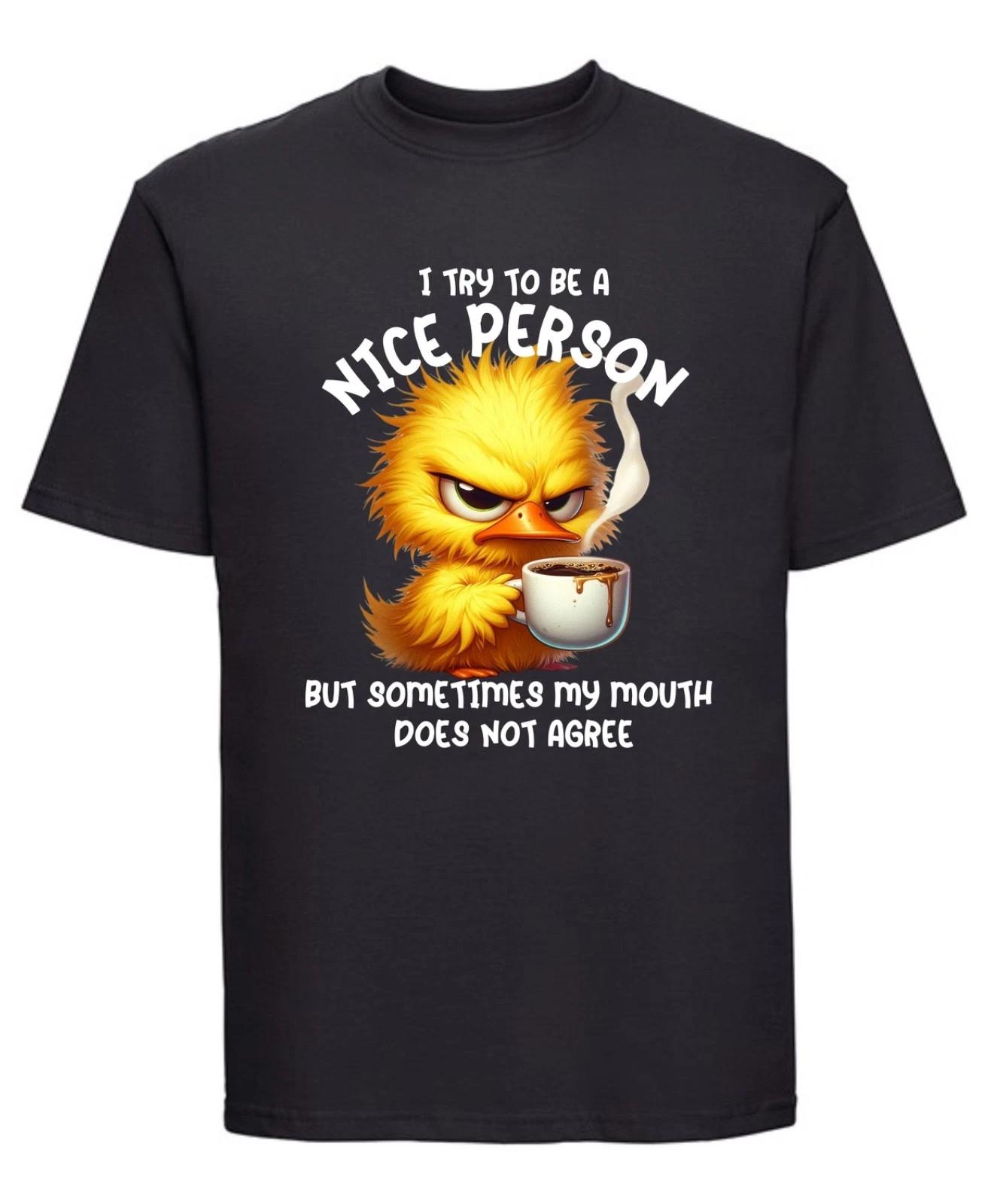 I Try to Be a Nice Person T-Shirt | Funny Sarcastic Graphic Tee 3XL