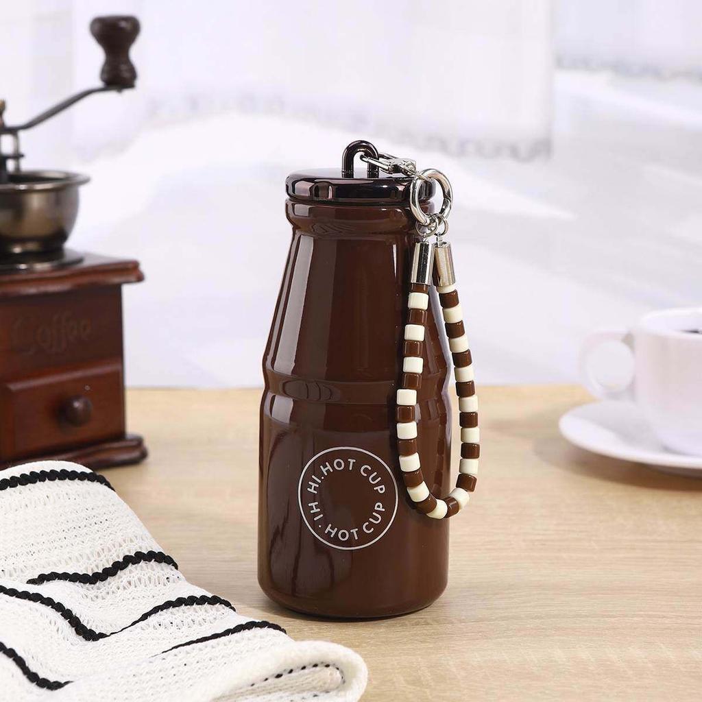 Mini milk cup, compact and portable thermos cup, women's high-value pocket coffee cup, retro stainless steel water cup