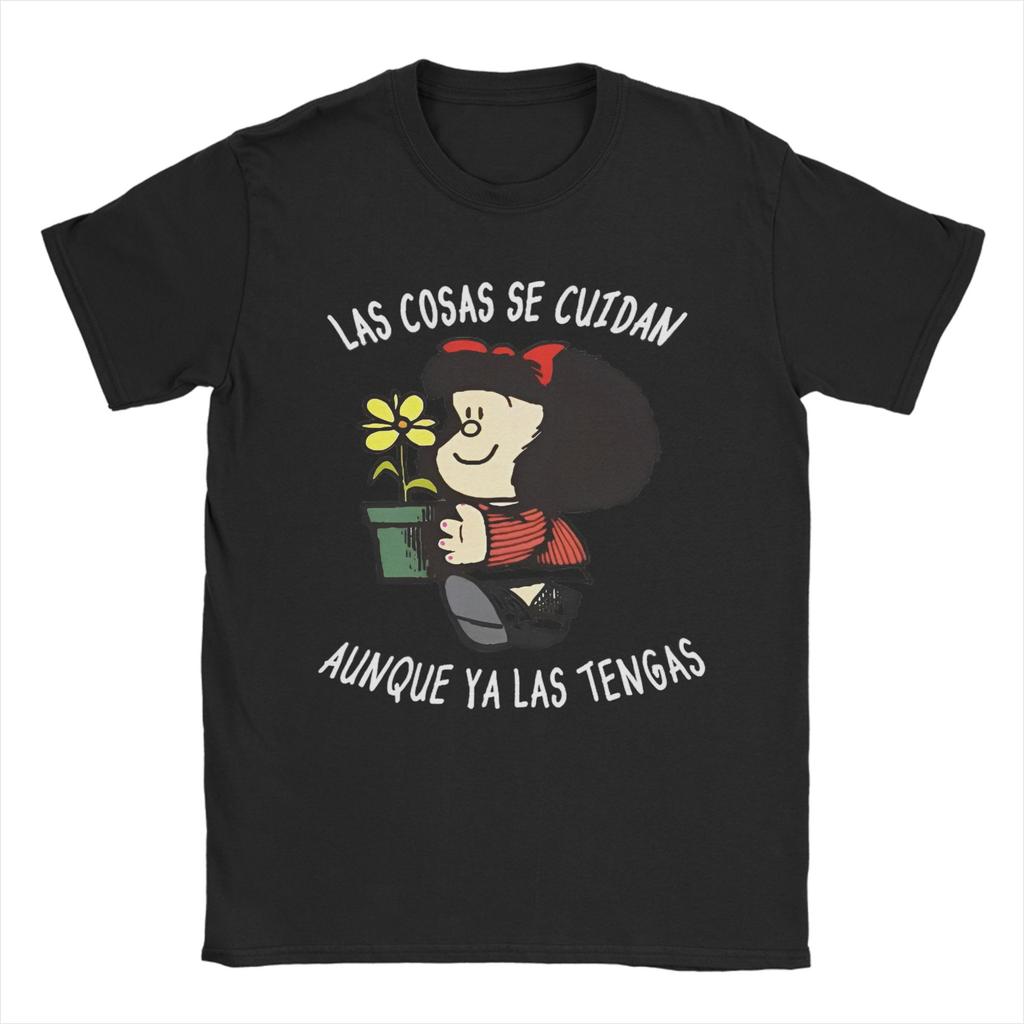 Vintage Mafalda With Swimsuit Tshirts For Unisex Unisex O Neck Pure Cotton T Shirt Mafalda Cartoon Tee Shirt 4xl 5xl Tops