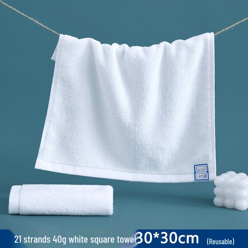 Pure Cotton White Square Towel for Kids & Dining - Ideal for Kindergarten, Hotels, & Aviation; Small Face Wiping Towel. White square towel