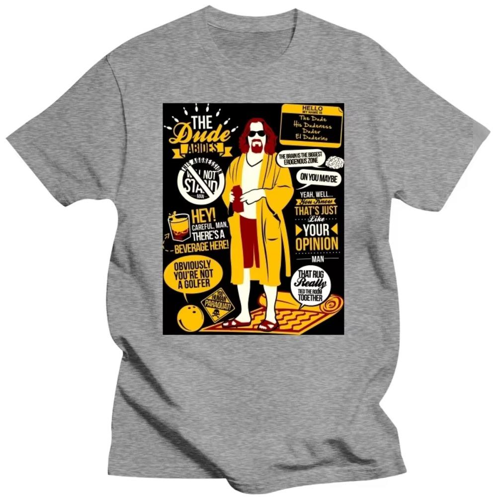 Mens Funny The Dude Quotes T Shirt Short-Sleeve Cotton The Big Lebowski Tshirt Designer Humor Tee Tops Comedy Film Apparel Gift