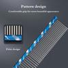 19cm/7.48in Pet Dog Comb Bright Multi-Colored Stripe Grooming Comb Stainless Steel Straight Comb For Dog Cat Grooming Toolts