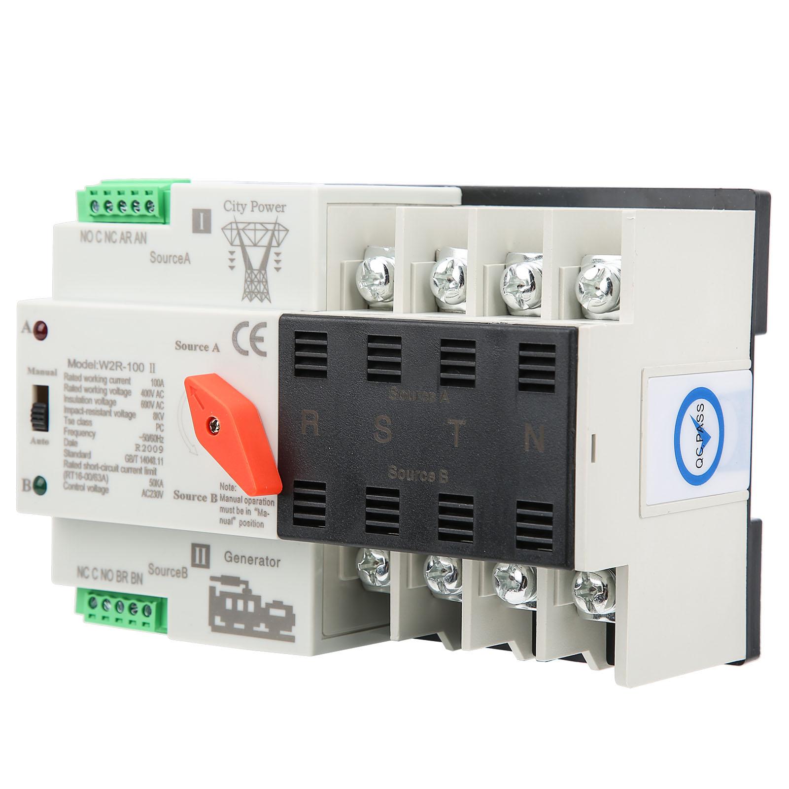 

W2R 100 Dual Power Supply Automatic Transfer Switch 4P 100A Power Transfer Switch
