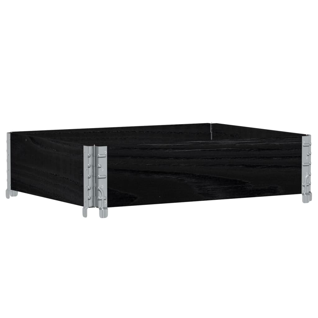 Vidaxl Nadstawka Paletowa, Czarna, 80X60 Cm, Lite Drewno Sosnowe