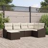 VidaXL 6-Piece Garden Sofa Set with Brown Cushions In Poly Rattan 3346788