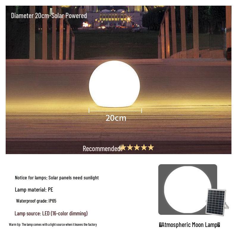 Solar Luminous Spherical Lawn Lamp: Waterproof Outdoor Atmosphere Light for Courtyard and Camping