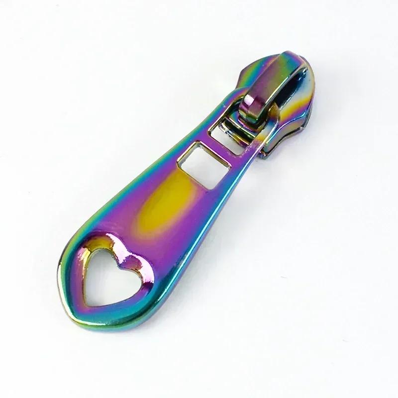 Meetee 5-50 Stück 5# Nylon Reißverschlussanhänger Kleidung Taschen Reißverschlüsse Reparatur Schieber für Plastikreißverschlüsse Herz Reißverschlusskopf Griff Nähzubehör