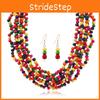 Bead Bohemian Wooden Tassel Necklace And Earring Set For Accessory Fashion