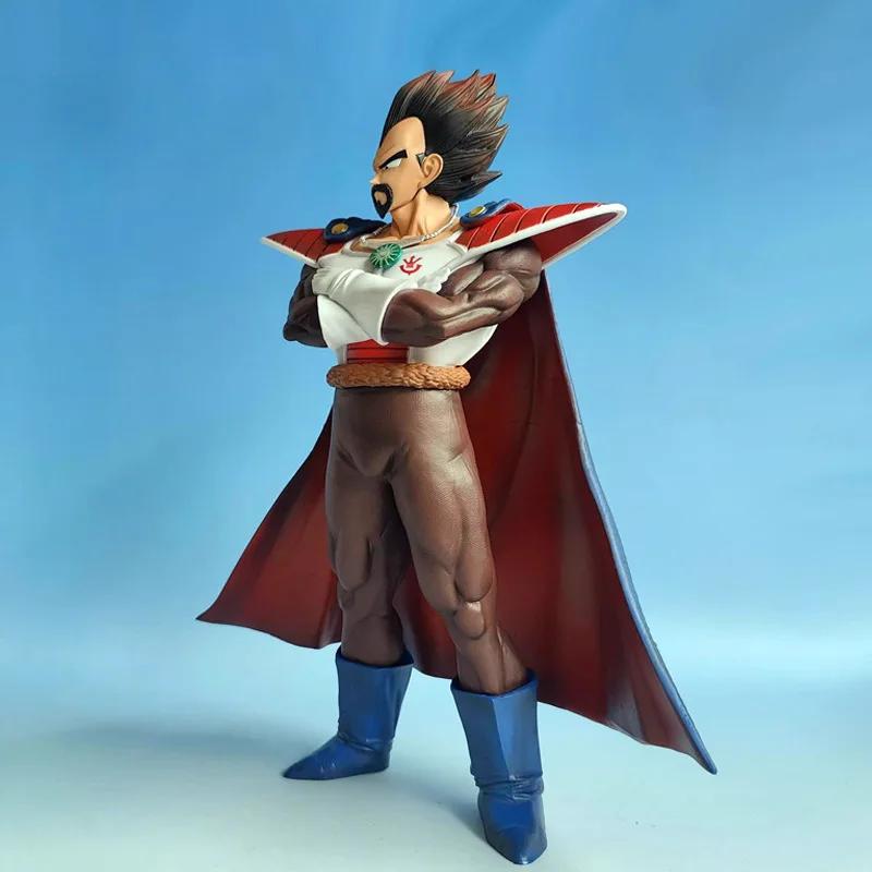 29.5cm Dragon Ball King Vegeta Anime Figure Vegeta Cloak Stand Action Figures Model Toys Doll Collection Room Decoration Gifts