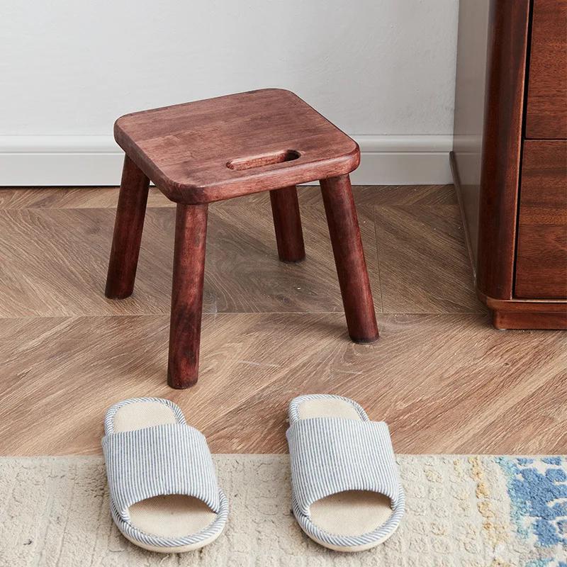 

Nordic Household Living Room Solid Wood Small Shoes Pelens Stool Small Bench Foot Boots Low Stools Coffee Table Square Ottomans