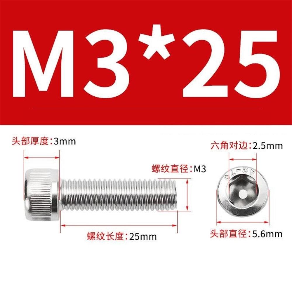 50pcs 304 Stainless Steel Hex Socket Machine Screws – M3 X 4-50mm, Rust-Resistant, High Strength For Machinery, Electronics, DIY, Appliances