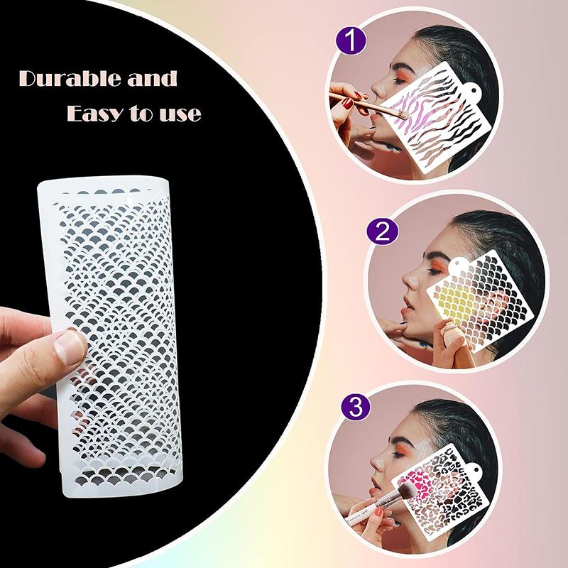 Balık Pulu Şablonu Yüz Boyama Şablonları Boyama İçin Şablonlar Makyaj Şablonu Yeniden Kullanılabilir Yüz Boyası Şablonları