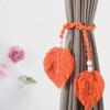 4Pcs Leaf Shape Curtain Tiebacks, Cotton Rope Curtain Holdbacks Home Decoration for Living Room Bedroom avocado green