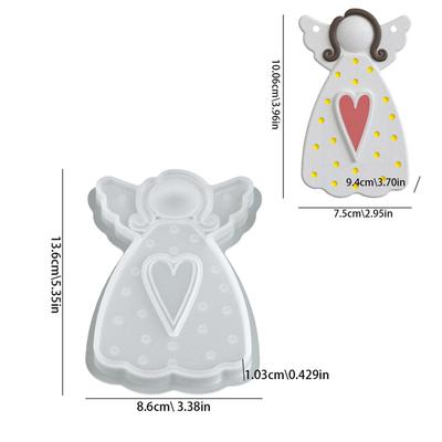 Little Angel Wings Girl Silicone Mold Casting Mold Christmas Pendant Casting Cement Moulds Christmas Gypsum Casting Angel Mold