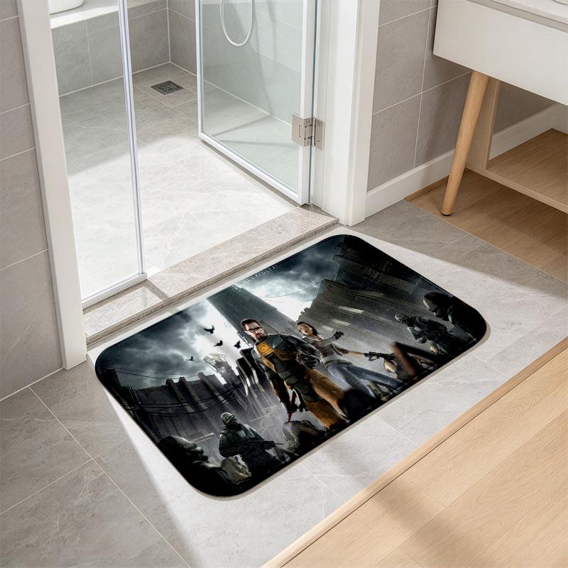 Halflife Flannel Kitchen Mat Christmas Soft Area Rug Non Slip Floor Carpet Home Decoration