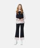 LBYL Scallop Point Cloud Black Bootcut Pants