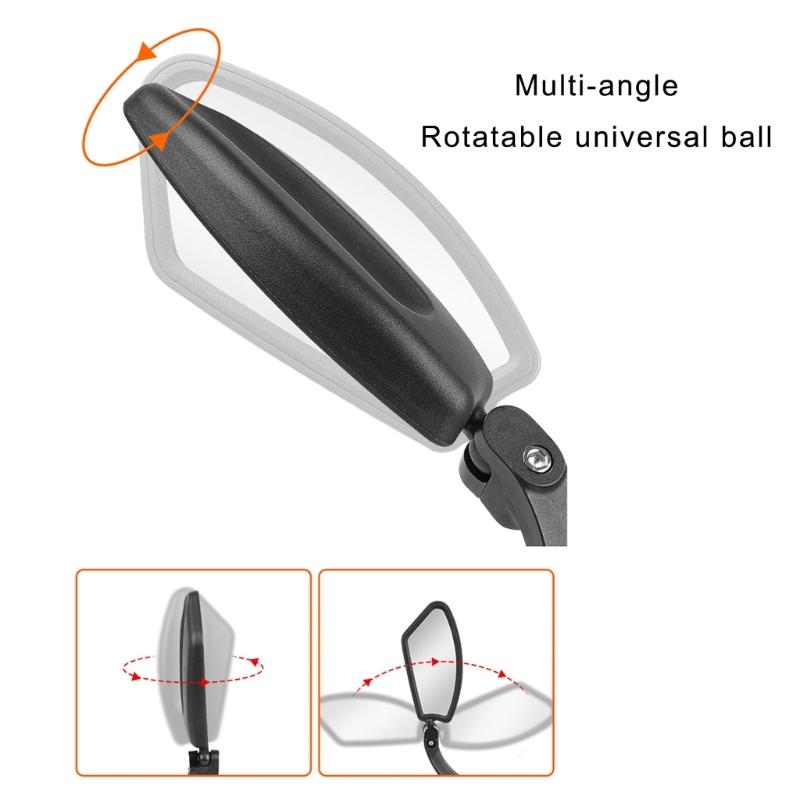 Road Bike Rear Mirrors Waterproofed Bicycles Mirror Dustproof Bike Mirrors for Multiple Handlebars