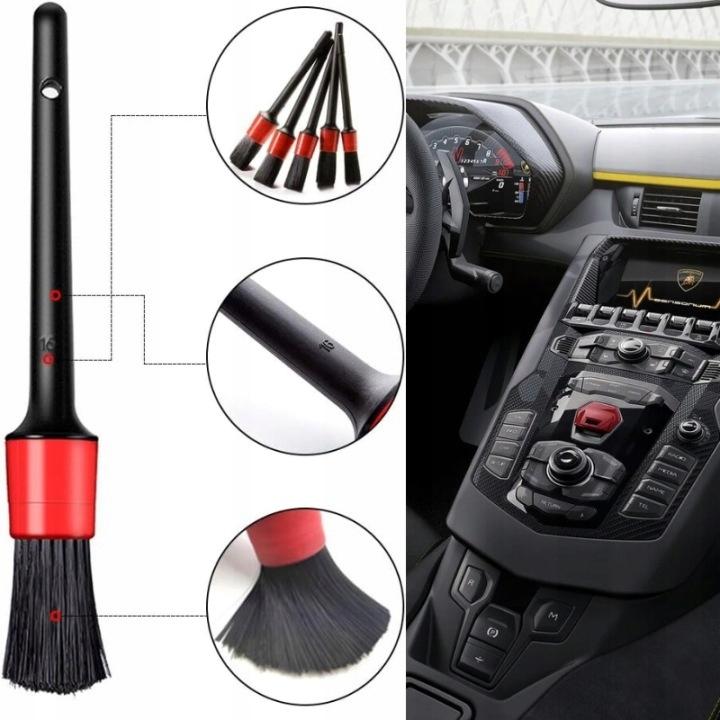 Pędzle pędzelki detailingowe do kokpitu wnętrza auta zestaw detailing 5 szt