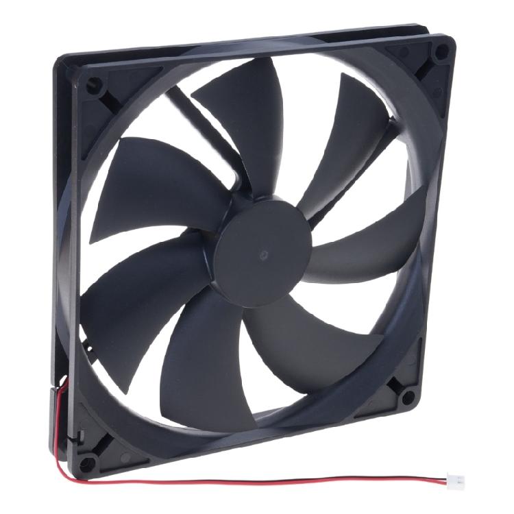 180mm 12V High Speed Cooling Fan Thin 25mm Design 53CFM Airflow Double Ball Bearings For PC Router Exhaust System
