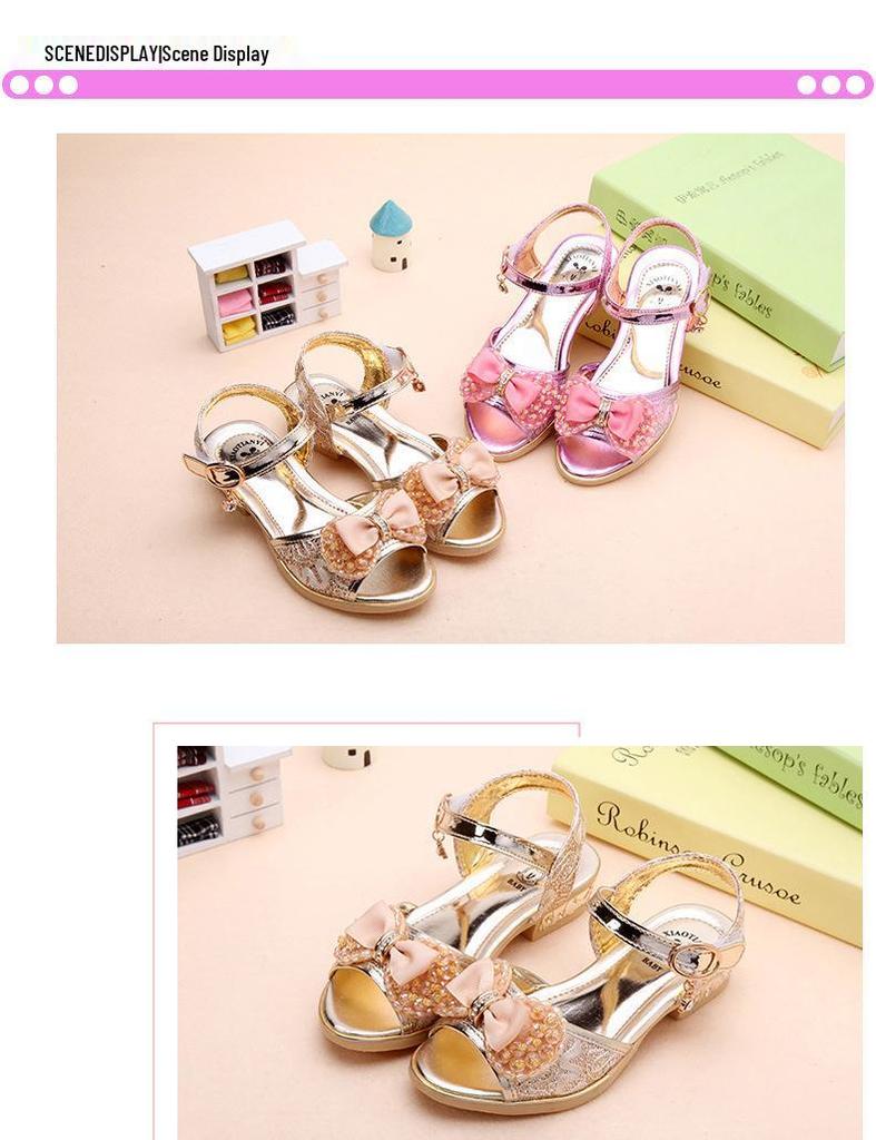2025 Summer Korean Style High-Heeled Fish Mouth Sandals for Girls - Student & Children's Sizes Available.