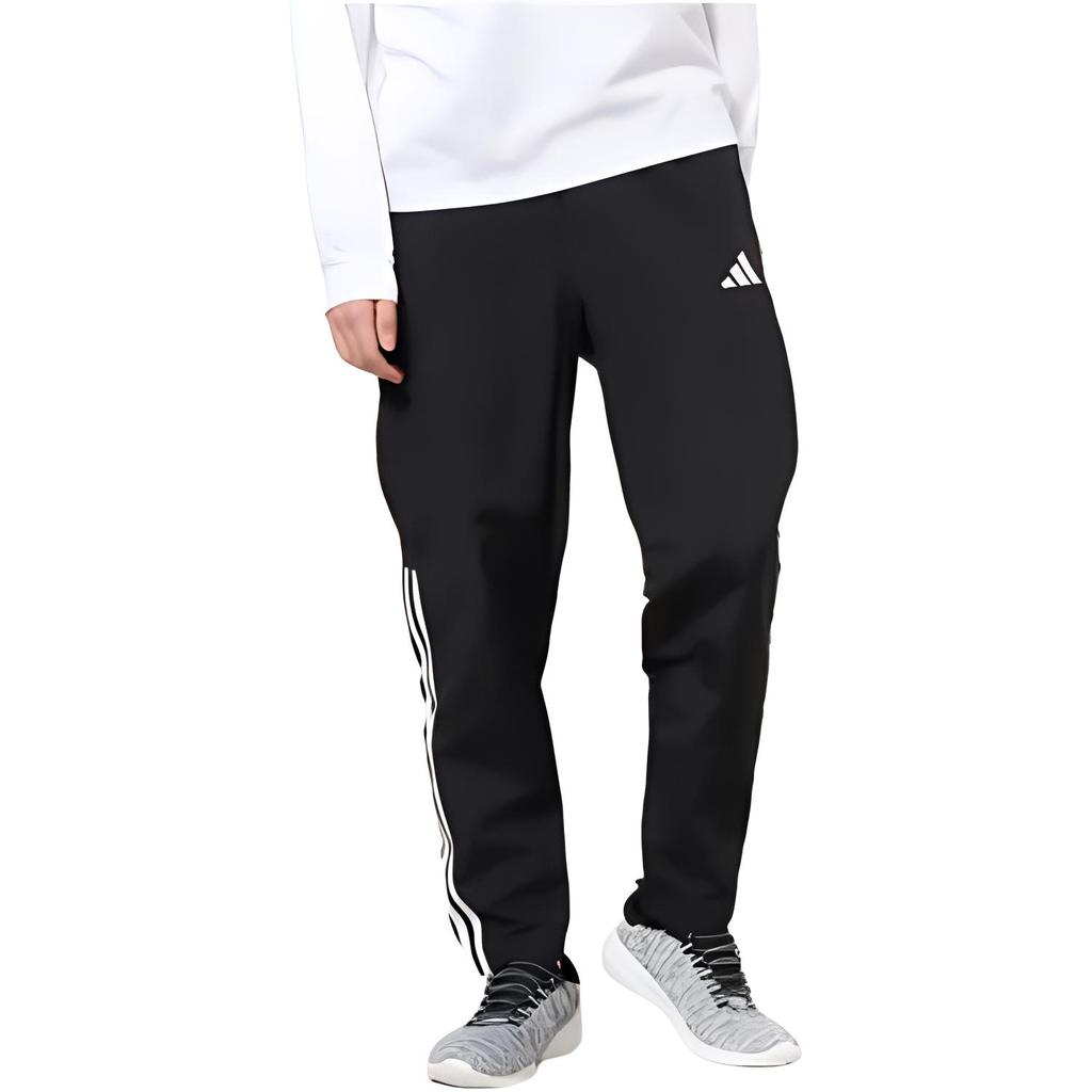 Adidas Logo Print Striped Elastic Waist Sports Pants Retro Long Pants Men Bottoms Black HI3055