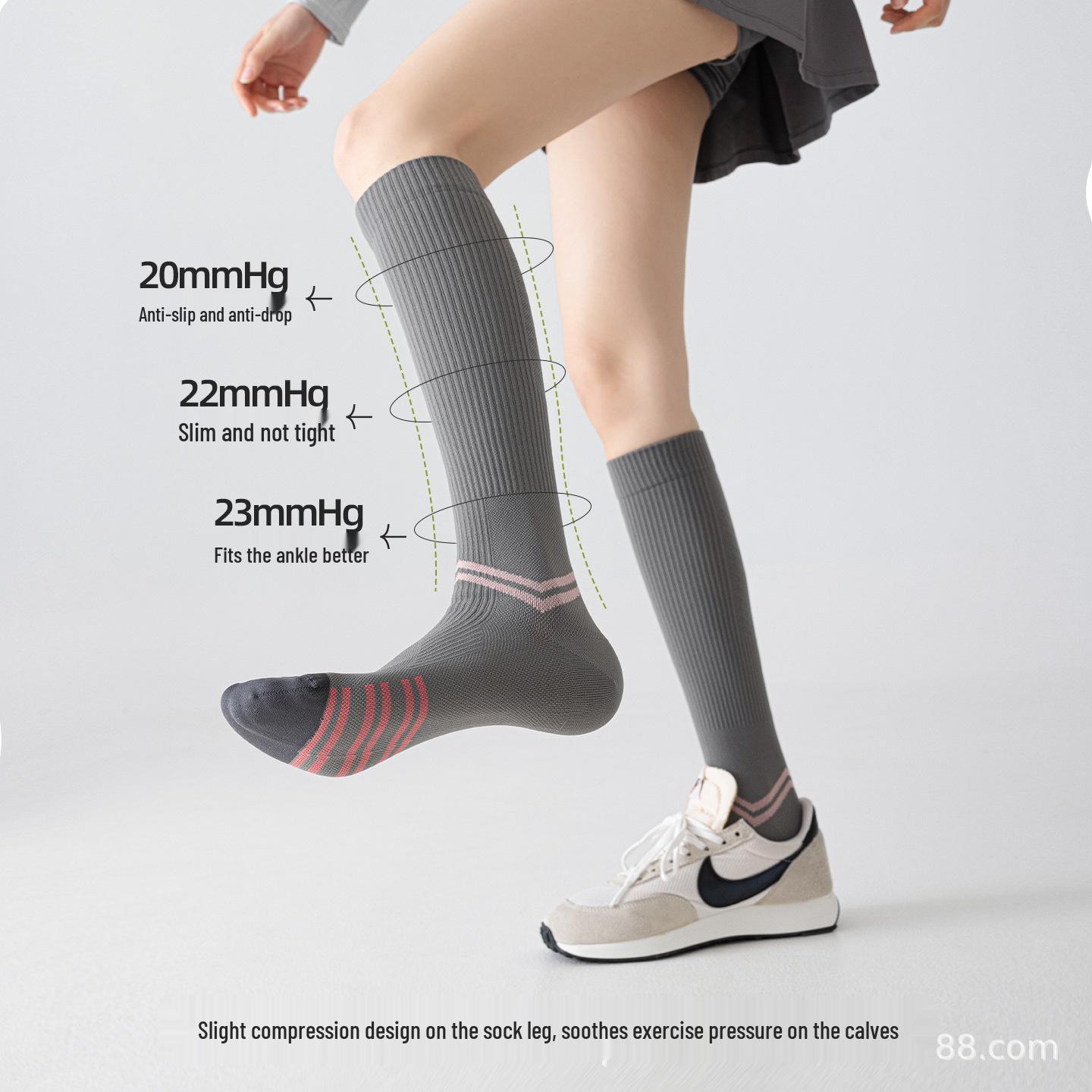 

2026 Spring/Summer Women s Quick-Dry Calf Socks: Comfortable, Micro-Pressure for Sports and Cycling. One Size белый