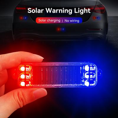 Colorful Motorcycle Solar Power LED Warning Light Night Ride Flash Tail Light Rear Strobe Light for Electric Vehicle Bicycle