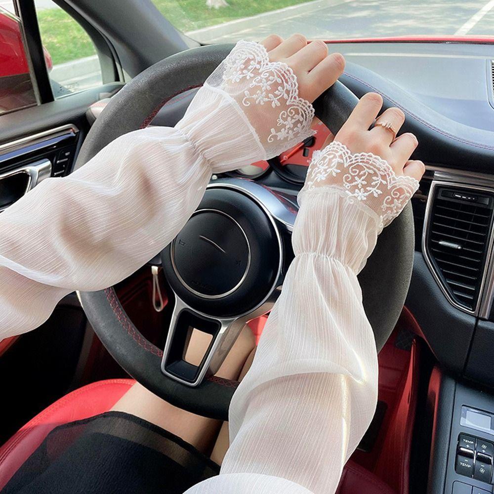 

Breathable Long Arm Sleeves Sun Protection Summer Arm Cover UV Protection Lace Sleeve Driving фіолетовий
