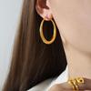 French Retro Hoop Earrings: 18K Gold Titanium Steel, Stylish and Versatile Design for Women.