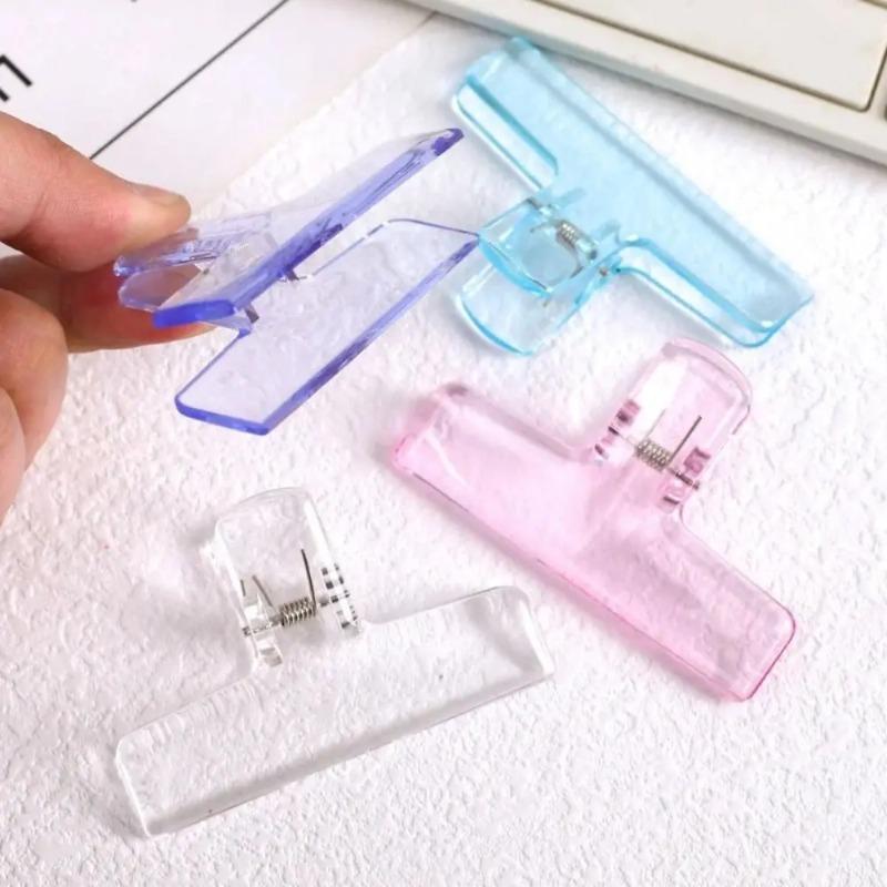 1Pcs Ins Transparent Binder Clips Kawaii Paperclips File Documents Tickets Clips Bookmarks Index Page Holder Office Binding Supplies