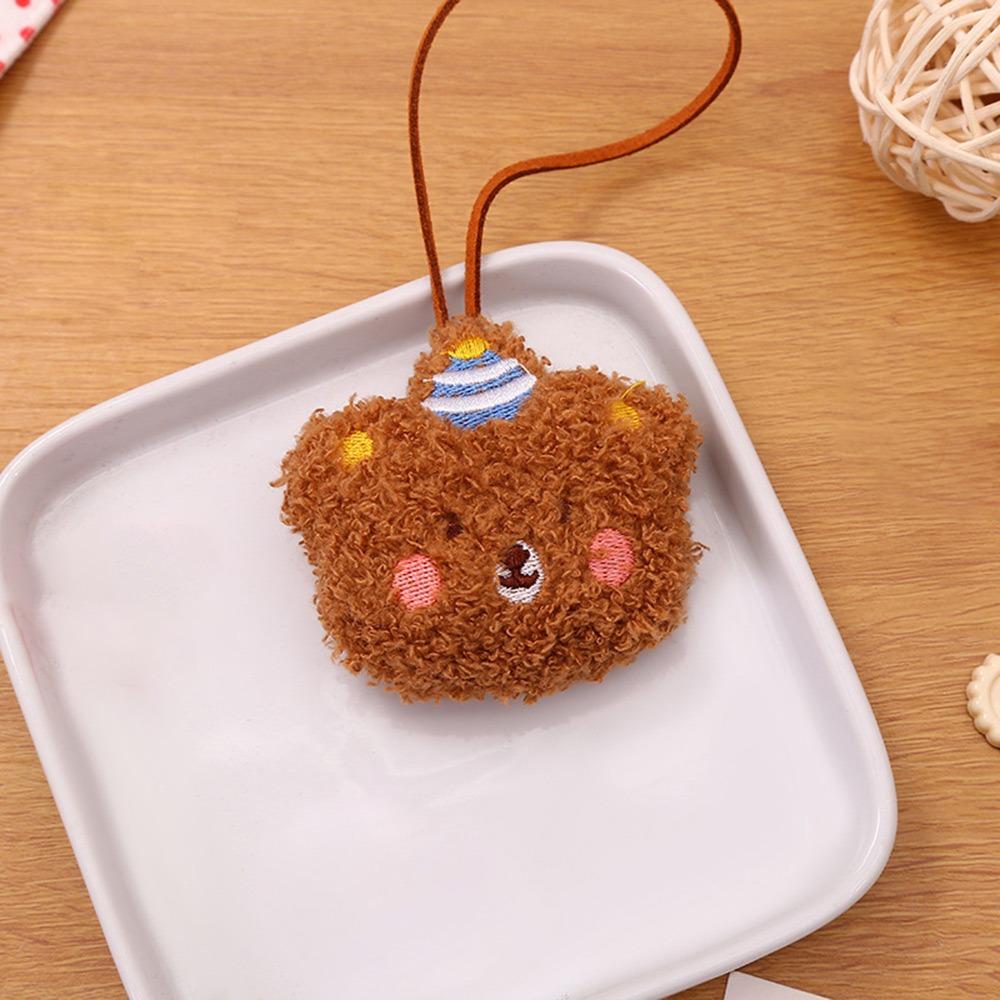 Funny Cartoon Bear Name Pendant Keychains Kawaii Decoration Kindergarten Children's Name Tag Keyrings Car Trinket Accessories