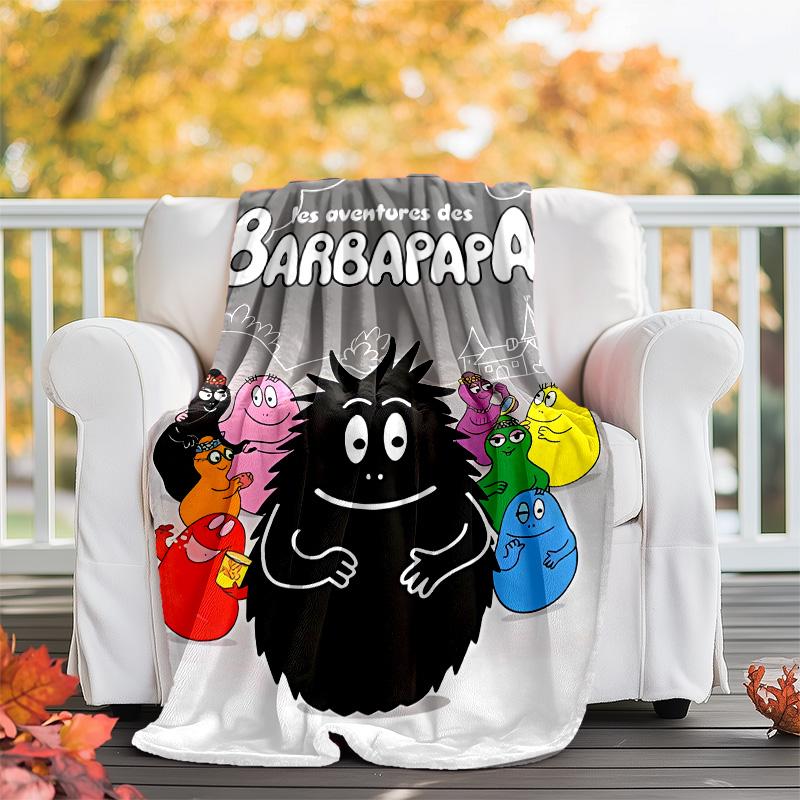 Barbapapa1 printed throw blanket—lightweight,soft,warm;versatile blanket for all seasons—perfect as &air-conditioning throw,nap blanket
